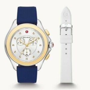 Michele Cape Chrono Two-Tone Gold And Stainless Steel Watch Set MWW27E001SET